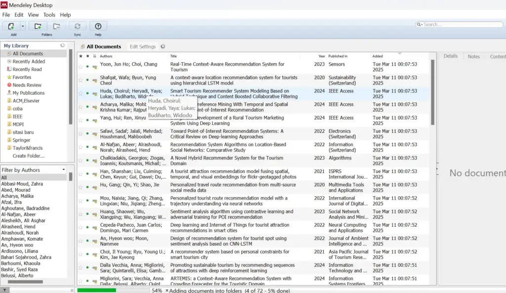 Tampilan Aplikasi Mendeley Desktop: Library Referensi Digital