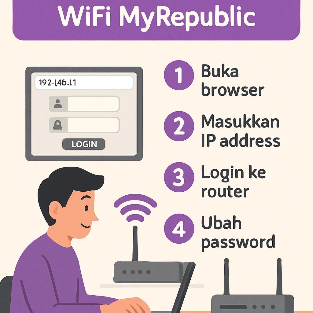 Cara Ganti Password WiFi MyRepublic Terbaru 2025 Cara Ganti Password WiFi MyRepublic Cara Ganti Password WiFi MyRepublic. Image generated by AI