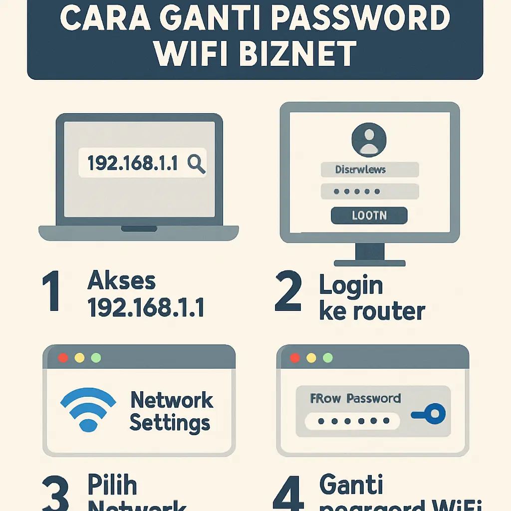 Cara Ganti Password WiFi Biznet Terbaru 2025
