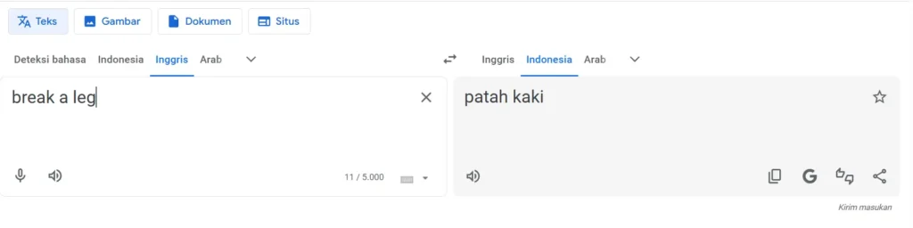 Review Google Translate: Seberapa Andal Sebagai Kamus Inggris–Indonesia? google translate,translate offline,aplikasi translate suara,terjemahan dengan kamera,aplikasi penerjemah bahasa,google translate indonesia-inggris Screenshot akurasi Google Translate